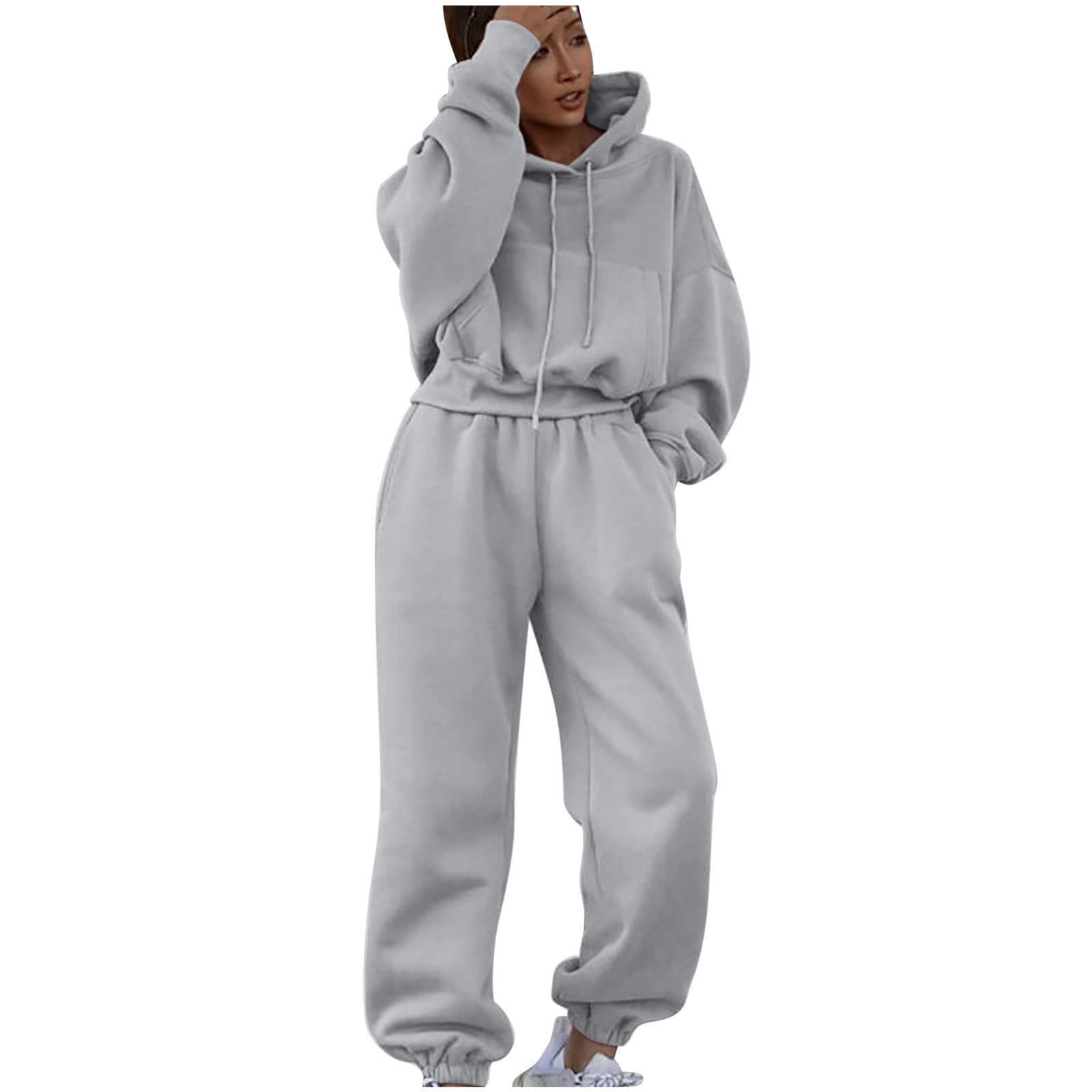 Sweat à Capuche Zippé Femme – Veste Sport Baggy Avec Poches Kangourou, Manches Longues, Coupe Décontractée Pour Automne-hiver 2025