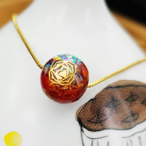Colr de Rejación Resina del estrés Moda Joyería Energía forma forma forma para niños res rojo CUTICAT Collar de siete chakras
