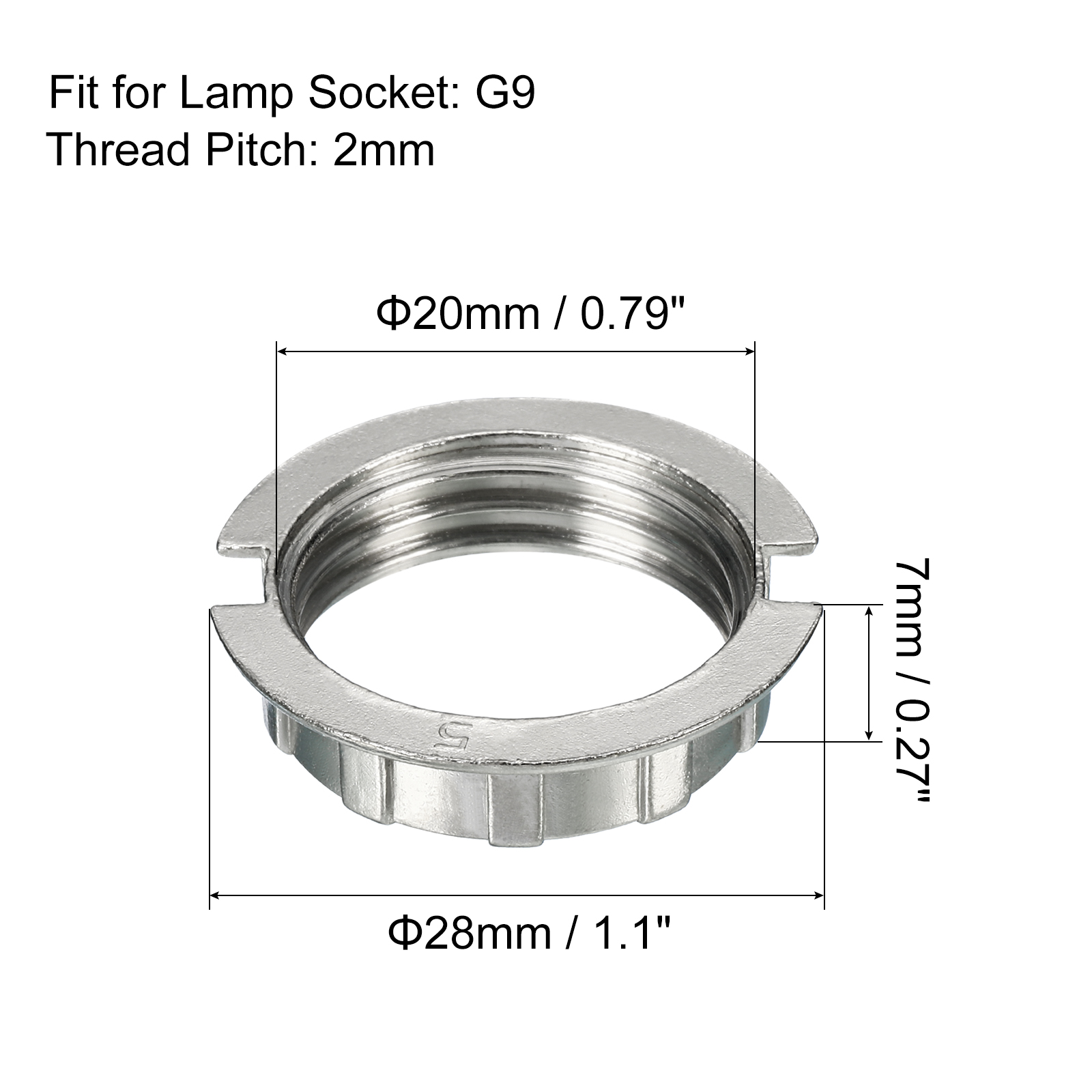 Set De 6 Anillos Para Portalámparas G9 – Diámetro 20mm, Paso 1.75mm – Fácil Reparación De Pantallas De Lámpara