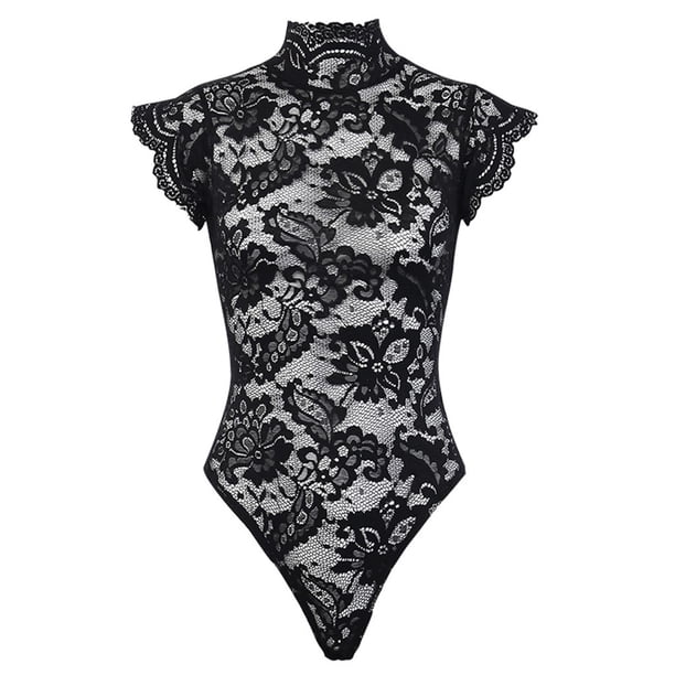 DNDKILG See Through Sleepwear Lace Lingerie One Piece For Women Teddy 
