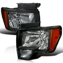 Spec-D Tuning Black Housing Headlights Compatible with 2009-2014 Ford F150 F-150 Truck L R Pair Head Lights Lamps Assembly