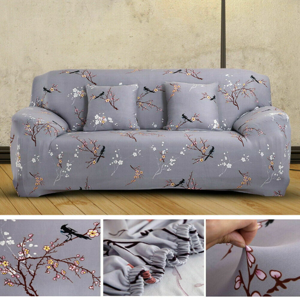1-4 Seater Printed Slipcover Sofa Covers Spandex Stretch Cover Furniture Protect 