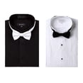 thumbnail image 2 of Marquis Men's Black Regular Fit Tuxedo Dress Shirt with White Bow Tie, 2 of 3