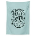 thumbnail image 2 of Joy Outdoor Tablecloth, Hand Lettering Pattern Peace Joy Love Quote Pillars of Western Religious Belief, Decorative Washable Fabric Picnic Table Cloth, 58 X 84 Inches,Turquoise Black, by Ambesonne, 2 of 2