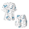 thumbnail image 5 of Naloa Scarf Bear Women's Short-Sleeved Pajama Set, Loungewear, Summer pajamas, Breathable Cozy - Small, 5 of 9