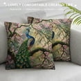 thumbnail image 3 of Nawypu  Peacock and Blossoms Pillow Covers Decorative Throw Pillowcase Square Couch Cushion Cover for Home Decor Sofa Living Room Bed Car Sofa, 3 of 5