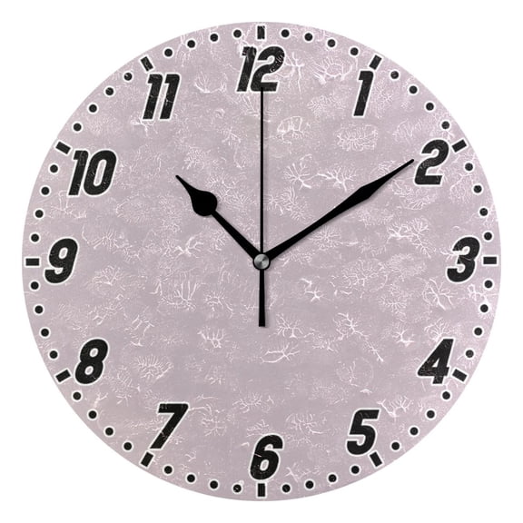 Dailycode Round Wall Clock Battery Operated Silent Non-Ticking Hanging Clock 10" Grayish Lavender