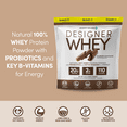 thumbnail image 3 of Designer Wellness, Designer Whey, Natural 100% Whey Protein Powder with Probiotics, Fiber, and Key B-Vitamins for Energy, Gluten-free, Non-GMO, Gourmet Chocolate, 4 lb, 3 of 7