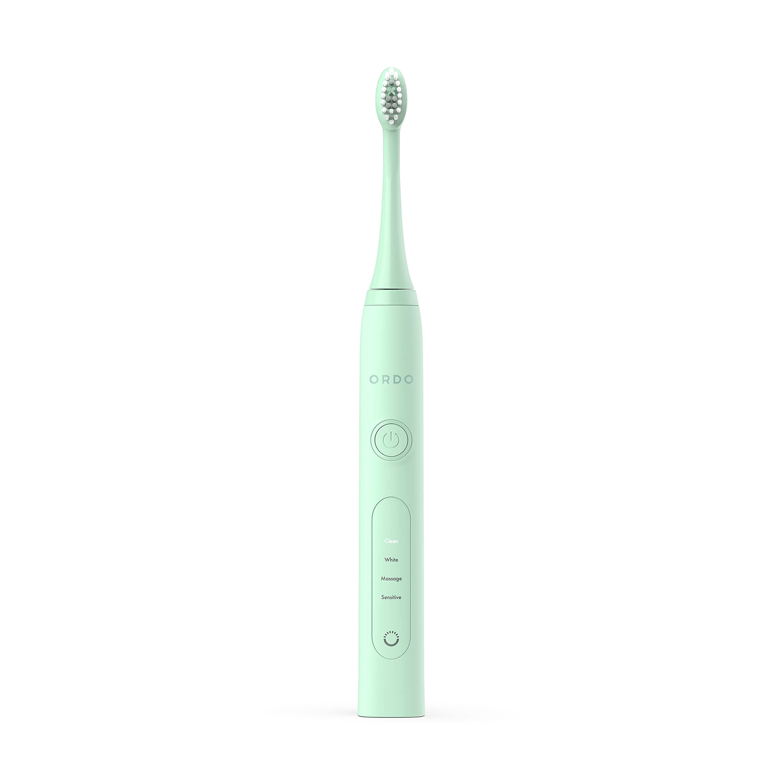 Ordo Sonic Electric Toothbrush Advanced Smart Tech with 4 Brushing Modes Fast Rechargeable Battery and Silicone-Polishing Element USB Charger for Adults Mint Green