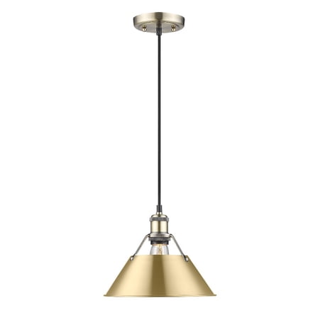 Orwell 1-Light Pendant in Aged Brass with Brushed Champagne Bronze