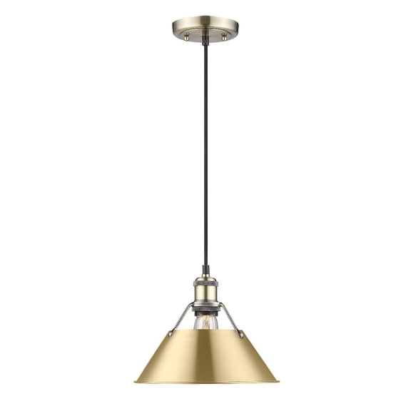 Orwell 1-Light Pendant in Aged Brass with Brushed Champagne Bronze