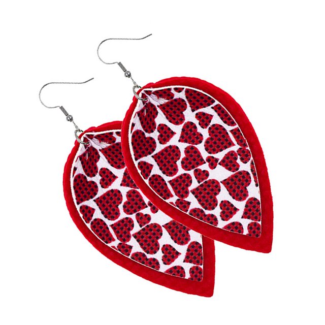 Pendientes Multicapa Labio Oreja Cuelga Aro en forma de corazón Pendiente colgante Favores de fiesta Regalo del día de San Valentín Banquete Ropa, zapatos y accesorios Miscelánea labio de hoja Minnieouse AP010113-17