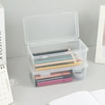 thumbnail image 3 of JingChun Large Capacity Clear Pencil Case 3Pcs, Clear Pencil Box, Plastic Crayon Box, Plastic Pencil Case, Plastic Pencil Box, Crayon Box Storage, Storage Organizer Box, 3 of 9