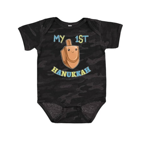 

Inktastic My First Hanukkah with cute dreidel Gift Baby Boy or Baby Girl Bodysuit