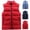 Red, variant on Quilted Vest for Men Padded Stand Collar Vest with Zip Up Sleeveless Warm Gilet for Fall Winter Red M