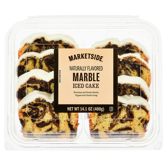 Marketside Iced Marble Sliced Loaf Cake, 14.1 oz, 8 Count
