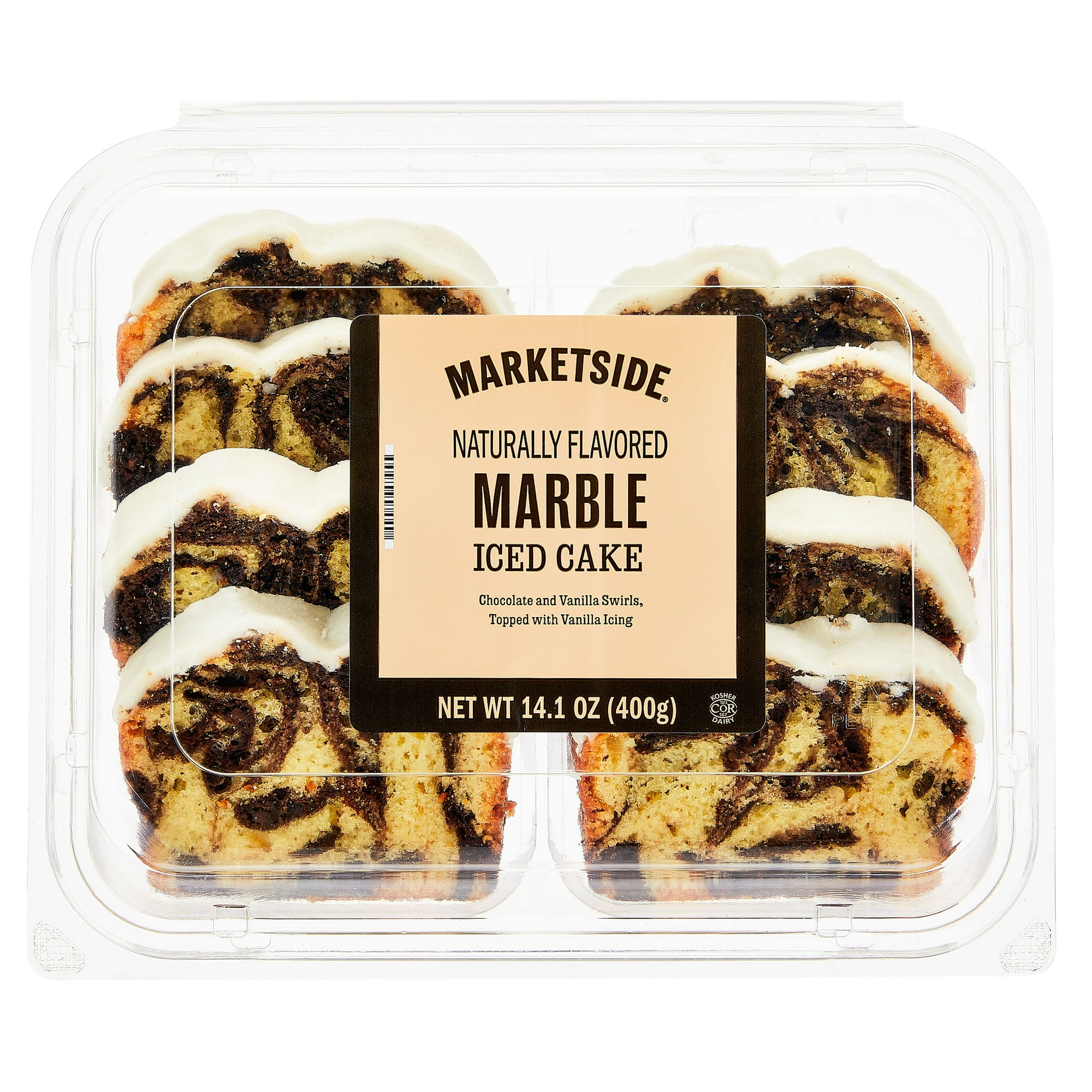 Marketside Iced Marble Sliced Loaf Cake, 14.1 oz, 8 Count
