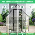 thumbnail image 3 of Serre en Polycarbonate 6*4 Pi Robuste à Entrée Piétonne – Cadre en Aluminium Renforcé et Résistant aux Intempéries, Protection UV, Installation Rapide, Doubles Portes et Évent de Toit, Idéale pour la Plantation de Jardin Extérieur, 3 of 9