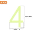 thumbnail image 2 of Uxcell 3Pack 2" Glow in the Dark Numbers Sticker Wall Ceiling Decor Number "4", 2 of 5