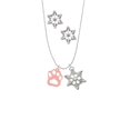 thumbnail image 2 of Delight Jewelry Acrylic Small Paw Light Pink Silver tone Snowflake Charm Necklace and Stud Earrings, 2 of 4
