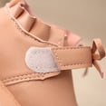 thumbnail image 4 of Zapatos de cuero sintético para niñas, suela suave, elegantes, a la moda, decoración con lazo, zapatos para caminar para bebés, rosa, 5,1 pulgadas, 18, 4 of 7