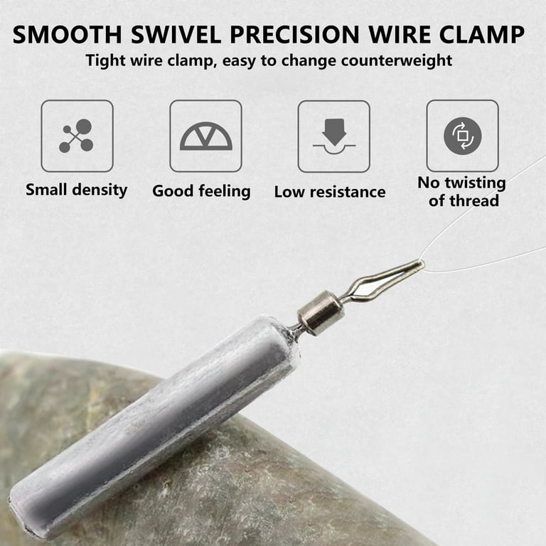 EKIND 30Pcs Lead Drop Shot Weights Pencil Shaped Bass Fishing Lead