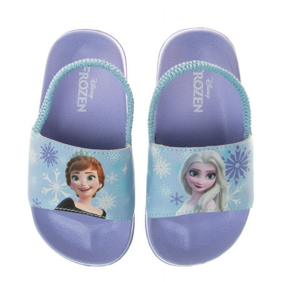 Disney Frozen II Girls Toddler Flip-Flops with Back Strap - Lilac, 11-12