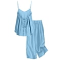 thumbnail image 5 of Two Piece Outfits Girls 5-6T Tween Girls Clothes Cotton Linen Sleeveless T-Shirt Straight Leg Pants 2 Piece Outfit Teen Cute Vacation Matching Outfits, 5 of 5