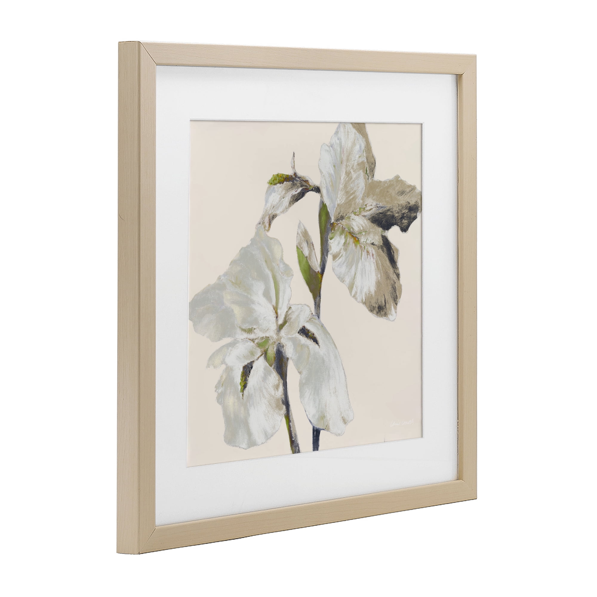 Stupell Industries Irises Soft Beige Birch Framed Print Under Glass, design by Lanie Loreth