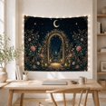thumbnail image 5 of Moon Garden Archway with Roses and Lanterns, Mystical Cottagecore Style for Garden Lovers, Celestial Wall Decor Housewarming Gift, Tapestry Wall Hanging for Bedroom and Living Room, 5 of 7