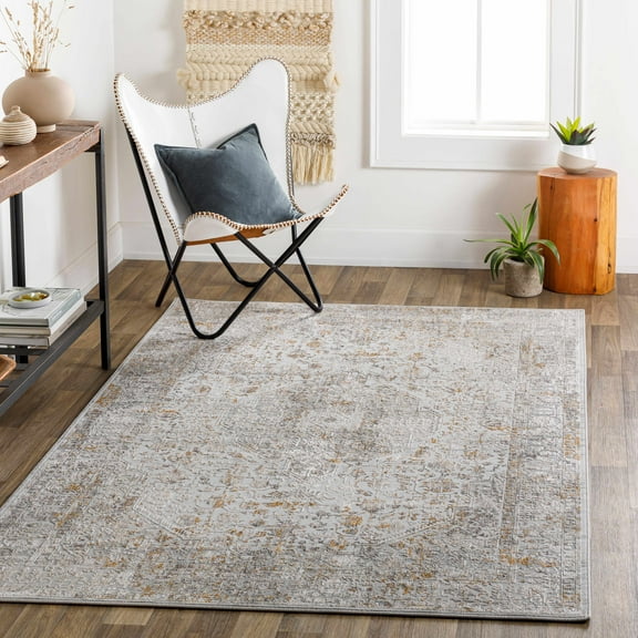 Hauteloom Kolin Living Room, Bedroom Area Rug - Traditional - Gray, Brown - 10' x 14'