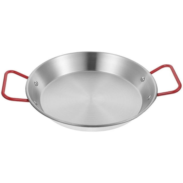Stainless Steel Frying Pan Practical Fried Chicken Spaghetti Pan Kitchen Gadget for Home Restaurant (28cm)
