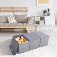 thumbnail image 2 of DIMJ Storage Bins with Lids, 3 Pcs Large Foldable Fabric Closet Organizer Storage Bins with Handle, Cube Storage Basket Box for Shelf, Bedroom, Office, Nursery, Toys, Clothes, Books, Stripe, 2 of 9