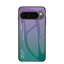 for Google Pixel 9 Pro XL Case [Military Grade Shockproof] Stylish Tempered Glass Back Luxury Slim Protective Two Layers Hard PC Soft Silicone Rugged Women Men Anti-Scratch Cover,Purple