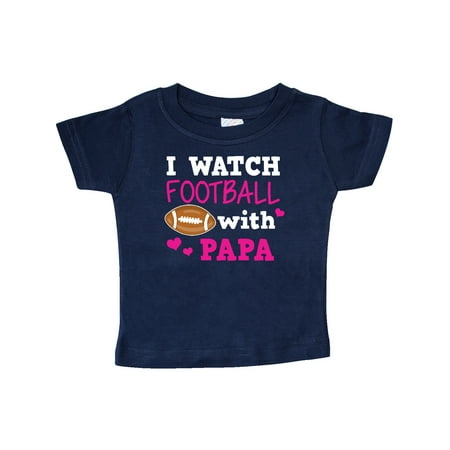 

Inktastic I Watch Football with My Papa Gift Baby Girl T-Shirt