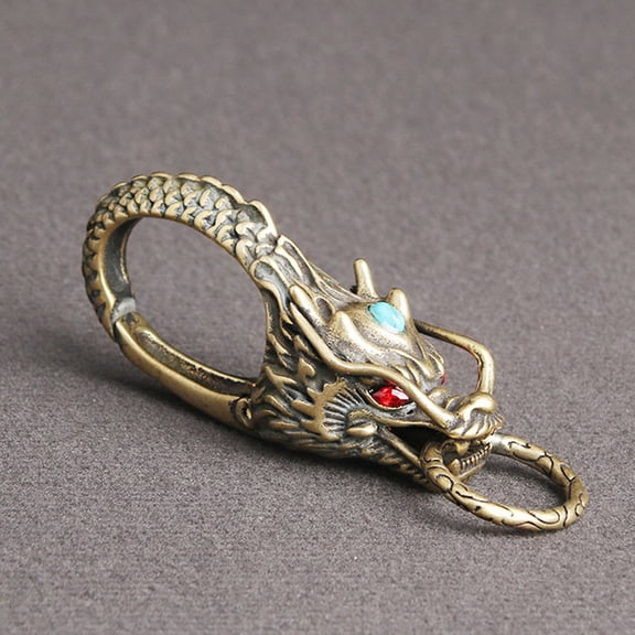 SOPOTUTU 1Pc Antique Golden Dragon Key Ring Durable Waist Key Buckle for Decor