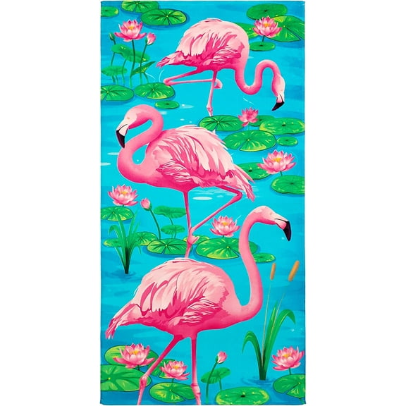 Beachland Flamingo Beach Towel 30 x 60 inch 100% Cotton