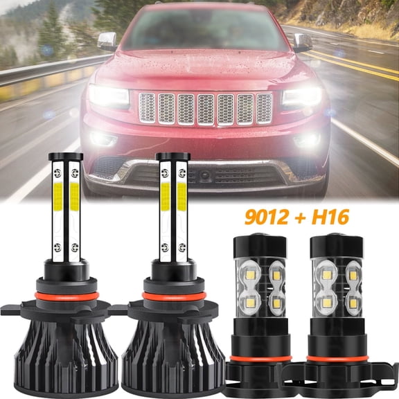 For Jeep Cherokee 2014-2015 LED HEADLIGHT   Fog Light Bulbs White Kit Combo