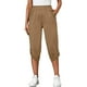 thumbnail image 1 of Pantalones cortos de mujer con hebilla y dobladillo enrollable, cintura elástica, bolsillos laterales, pantalones sueltos informales de Color puro, 1 of 6