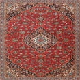 thumbnail image 1 of Ahgly Company Machine Washable Indoor Square Traditional Orange Salmon Pink Area Rugs, 7' Square, 1 of 7