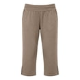 thumbnail image 4 of Abomasnwo Women's Capri Pants High Waisted Stretchy Cropped Pants Lounge Straight Leg Side Split Yoga Pants with Pockets, 4 of 7