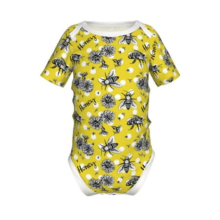 

Coaee Honeybee for Soft Baby Short-Sleeve Bodysuit Baby Climbing Clothes Baby Girls Boys Bodysuit Romper-3 Months