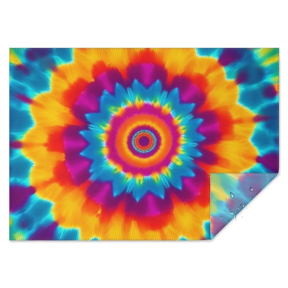 Colorful Rainbow Tie Dye Spiral Pattern Rectangle Tablecloth 60"x84",Waterproof Polyester Rectangle Table Cloth, Wipeable Spillproof Polyester Tablecloth for Dining, Camping, Indoor and Outdoor