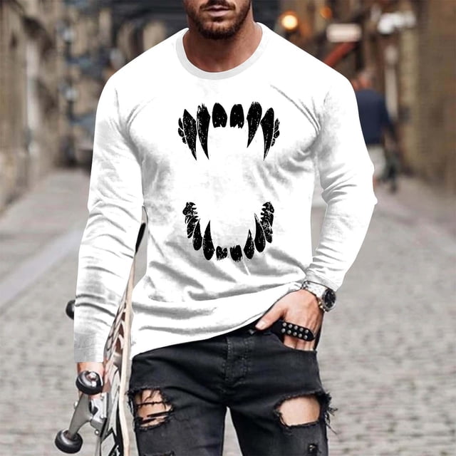 Amzcrzy - Sudadera Para Hombre, Estilo Casual, Con Estampado Deportivo, Manga Larga, Cuello Redondo, Color Blanco, Talla 3Xl