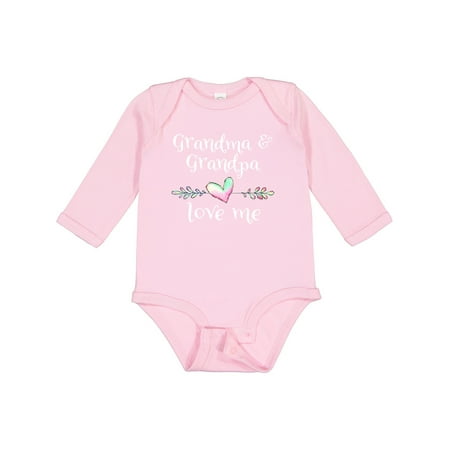 

Inktastic Grandma and Grandpa Love Me- Heart Grandchild Gift Baby Boy or Baby Girl Long Sleeve Bodysuit