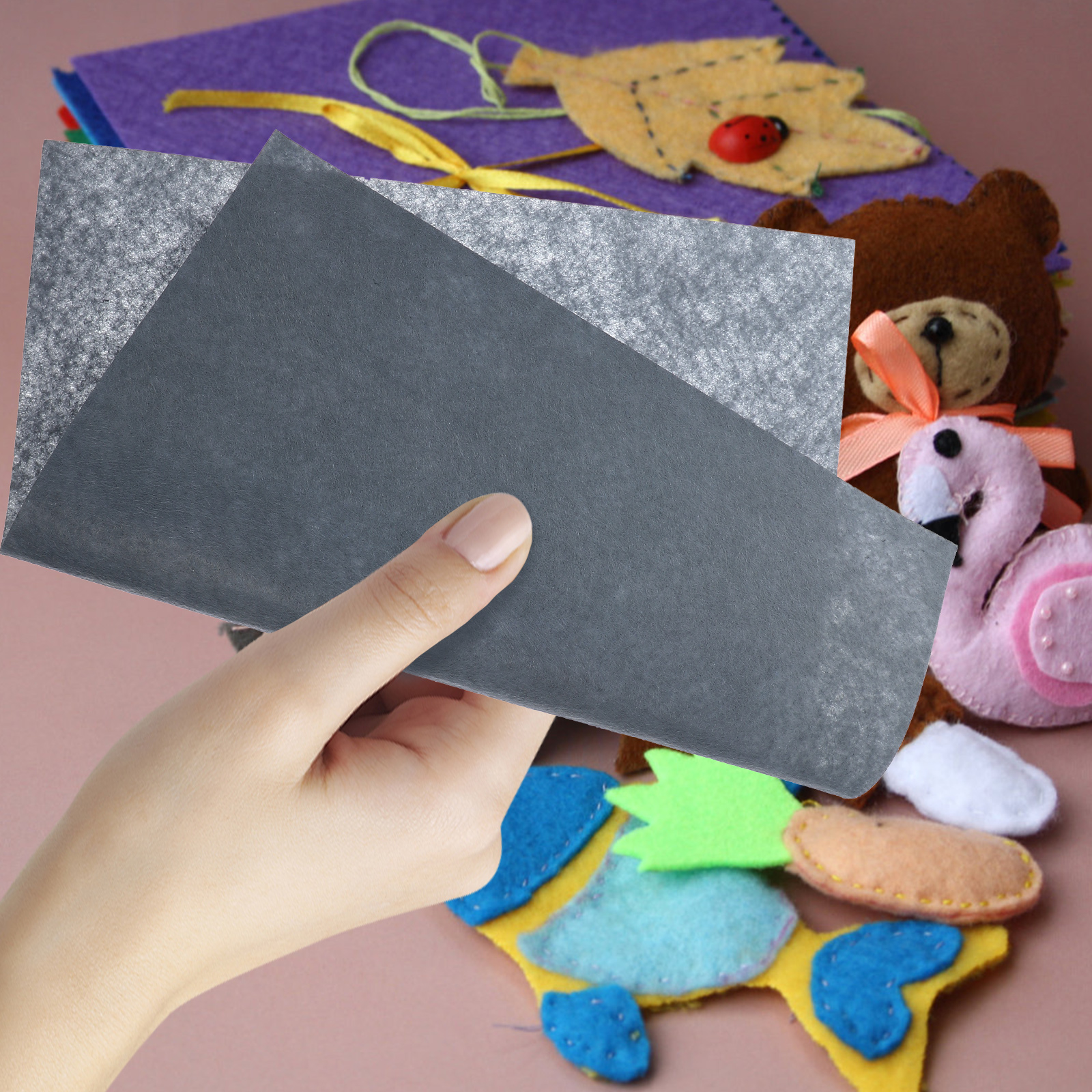 Eease 40 Sheets Crafting Felt Cloth DIY Felt Sheets Crafting Felt Sheets Handmade Felt Fabric