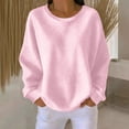 thumbnail image 2 of YUGYXL Womens Waffle Knit Tshirt Casual Round Neck Long Sleeve Pullover Shirts Loose Solid Color Fashion Tunic Tops Pink Sweatshirt XXL, 2 of 6