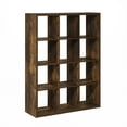 thumbnail image 2 of Furinno Cubicle Open Back Decorative Cube Storage Organizer, 12-Cube, Amber Pine, 2 of 8