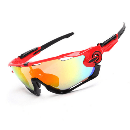 Bike Cycling Sports Riding Bicycle Fishing Sun Glasses Eyewear 5 Lens Goggles