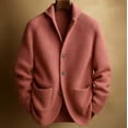 thumbnail image 2 of QHFBli Men's Shawl Collar Knitted Cardigan Sweater Winter Three Button Casual Business Wear Comfortable Soft, 2 of 3